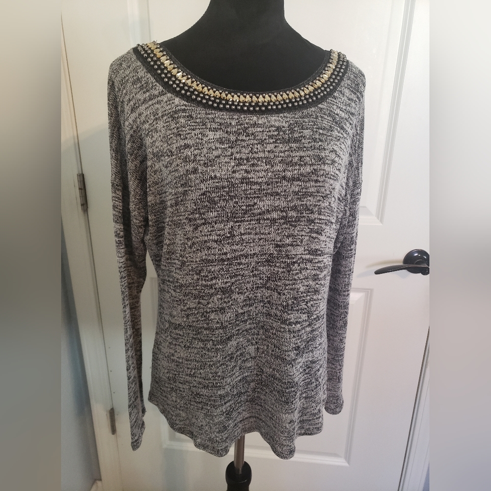 Studio Y Jewel-Neck, Knit Top